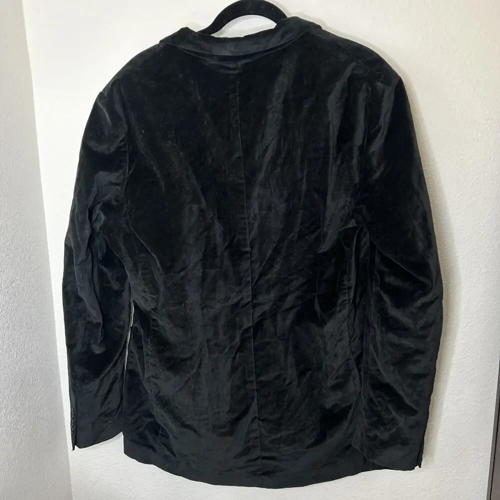 THOMAS DEAN Mens Blazer Sport Coat Casual Jacket Size 44L Classic Velvet Cotton